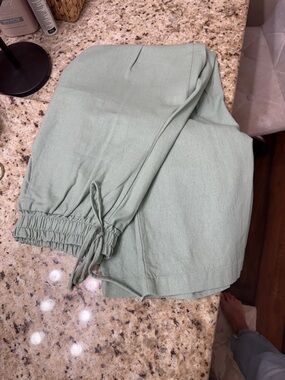 Light Sage Drawstring linen Women’s pants
